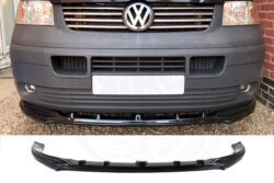 VW T5 Gloss Black Front Splitter For Under Genuine Bumper