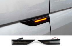 VW T6 Dynamic Gloss Black Dark Smoked LED Side Repeaters x 2