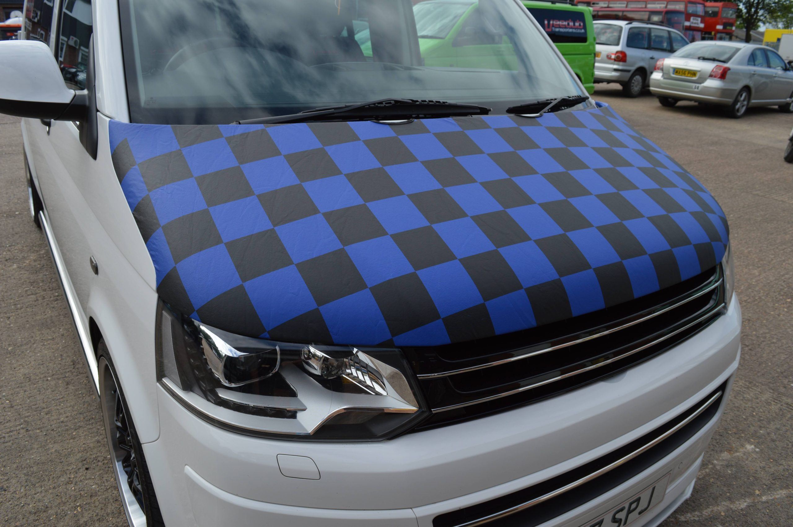 VW T5.1 Facelift Black & Blue Chequered Bra