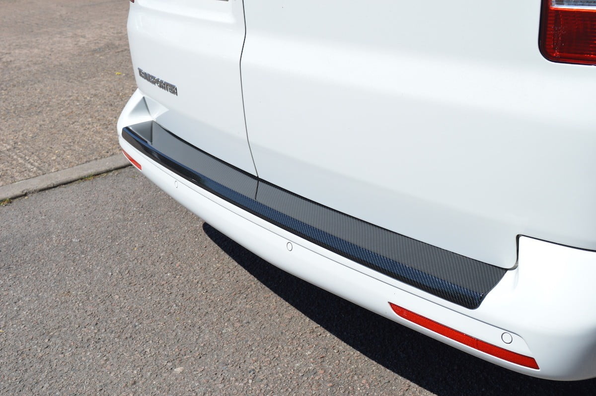 GENUINE VW TRANSPORTER T6 SILVER REAR BUMPER PROTECTOR FOR MODELS WITH TAILGATE 
