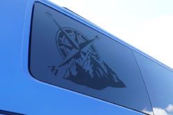 Compass & Mountains Decal