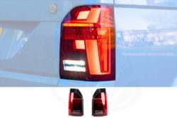 Alternative view of VW T6.1 Red & Clear LED Rear Lights With Dynamic Indicator - Tailgate