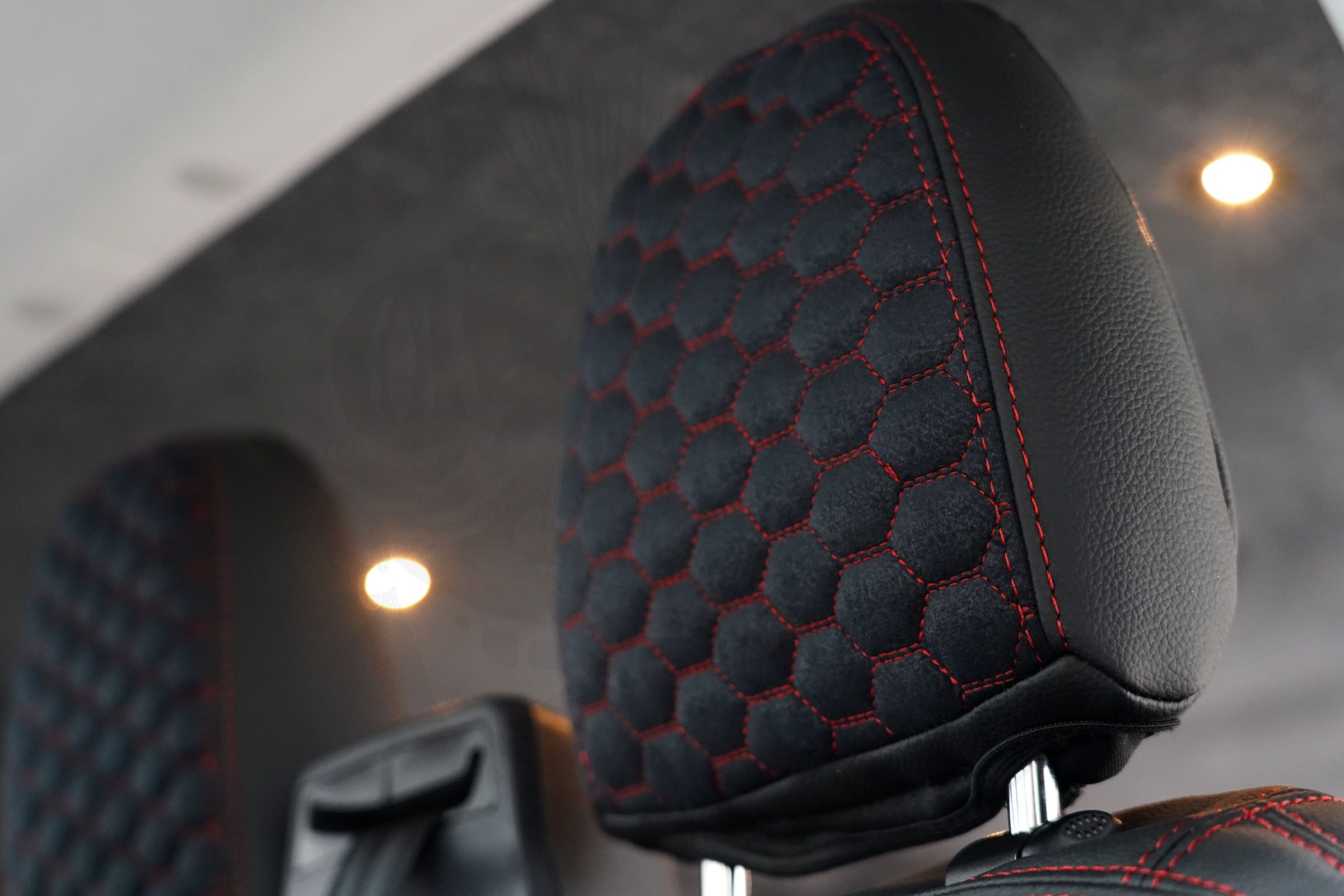 VW T7 RS Honeycomb Style Seat Covers - Red - Image 6