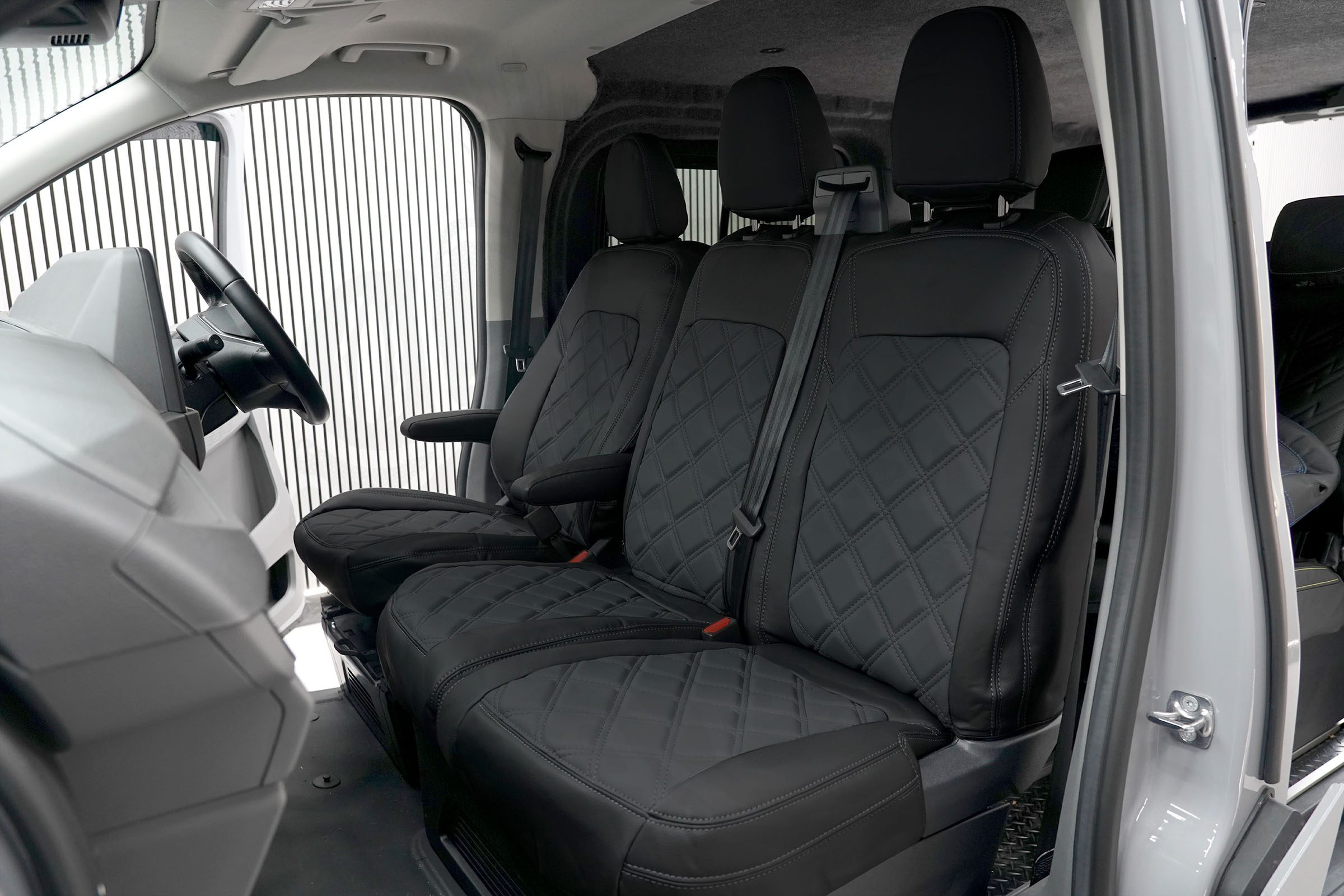 VW T7 Diamond Stitch Seat Covers - Black